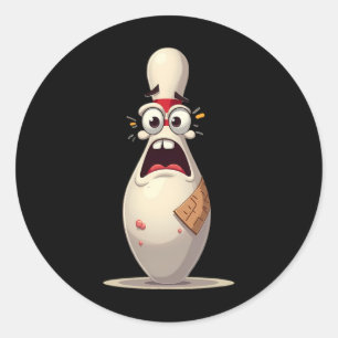 Pegatina Redonda Sasued Pin Funny Bowling Lover Bowlers Gráfica par
