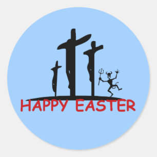 Pegatina Redonda Satan ofensivo divertido