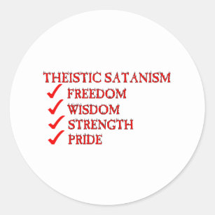 Pegatina Redonda Satanism/dedicación teístas de Luciferianism