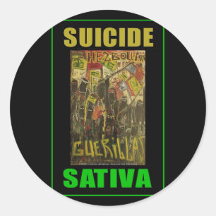PEGATINA REDONDA SATIVA SUICIDIO