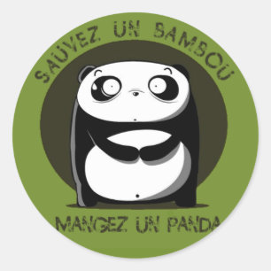 Pegatina Redonda Sauvez un bambou