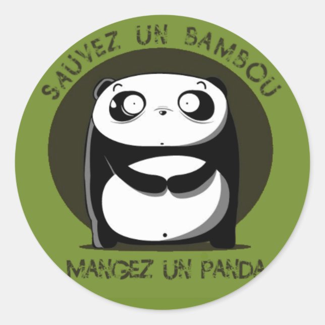 Pegatina Redonda Sauvez un bambou (Anverso)