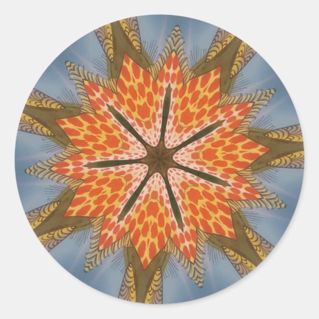 Pegatina Redonda Savanna Star Bloom - Una audaz impresión de un ani (Anverso)