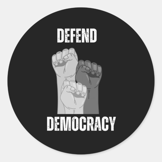Pegatina Redonda Save Democracy 2025 Design 2 (Anverso)