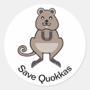 Pegatina Redonda Save QUOKKAS - Wildlife Australia - Nature