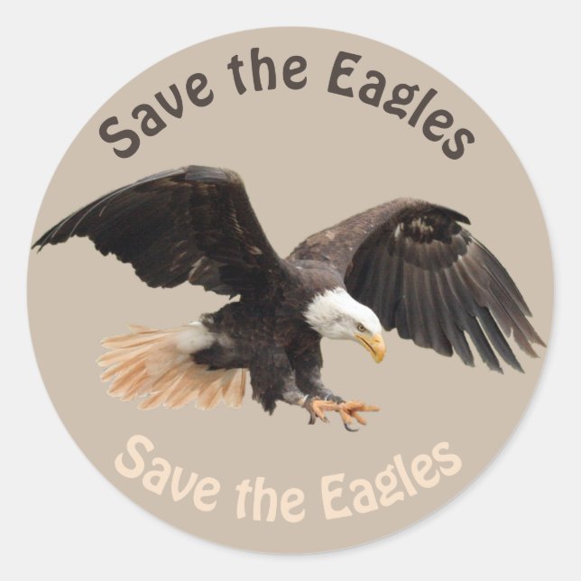 Pegatina Redonda Save the Eagles  (Anverso)
