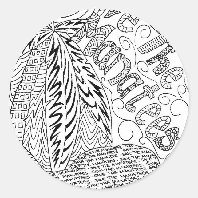 Pegatina Redonda savethemanateezen1.jpg (Anverso)