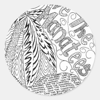 Pegatina Redonda savethemanateezen1.jpg