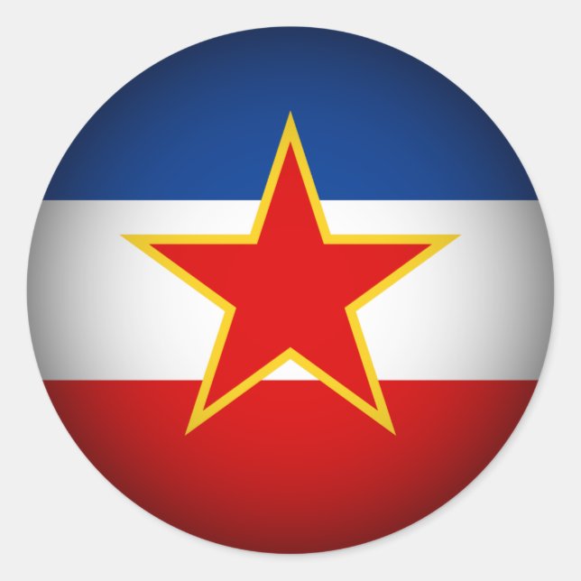 Pegatina Redonda Savezna Federativna Republika Jugosalvija SFRJ (Anverso)