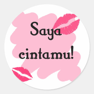 Pegatina Redonda Saya cintamu - Malaysian te amo