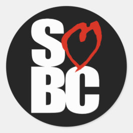 Pegatina Redonda SBC Red Heart Black