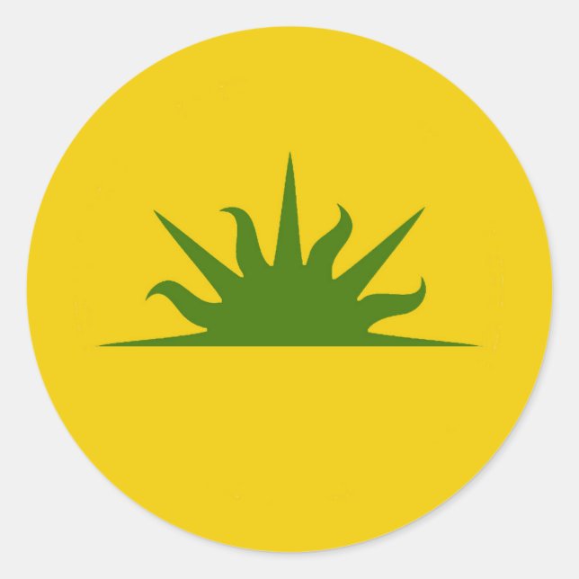 Pegatina Redonda SCA West Kingdom Insignia de población clásica Red (Anverso)