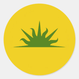 Pegatina Redonda SCA West Kingdom Insignia de población clásica Red