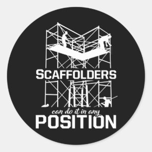 Pegatina Redonda Scaffolder Position Scaffolding Scaffold Builder