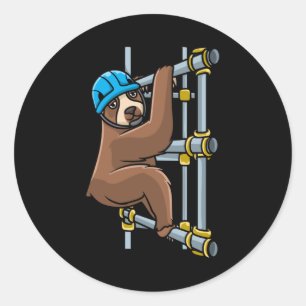 Pegatina Redonda Scaffolder Sloth Scaffolding