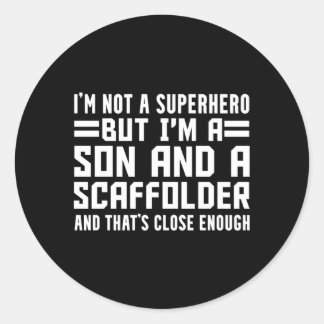 Pegatina Redonda Scaffolder Son Scaffold Builder Scaffolding