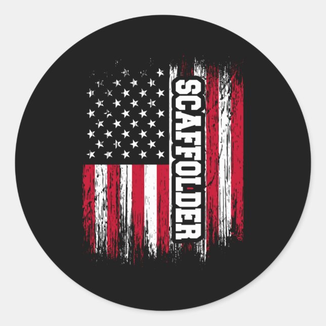 Pegatina Redonda Scaffolder Toring Scaffold Builder Scaffolding (Anverso)