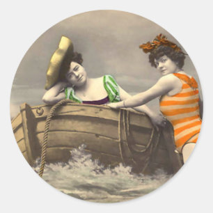 Pegatina Redonda Scanadlous rayó el bañador