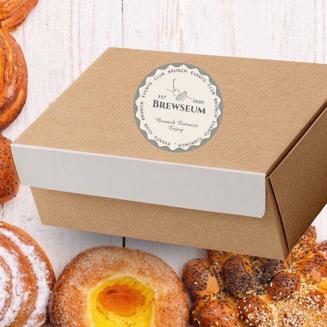 Pegatina Redonda Scandinavian Style Minimal Café Resto Logo Sticker (Subido por el creador)