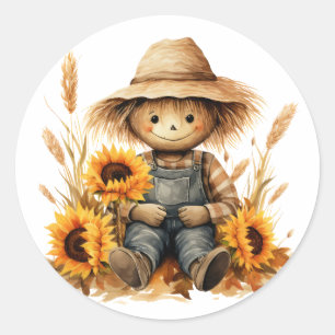 Pegatina Redonda Scarecrow