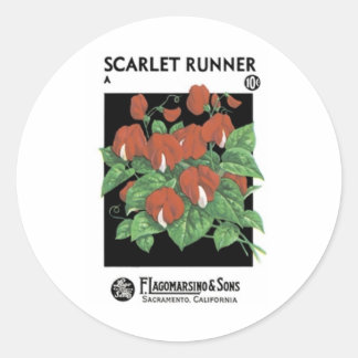 Pegatina Redonda Scarlet Runner, F. Lagomarsino & Sons
