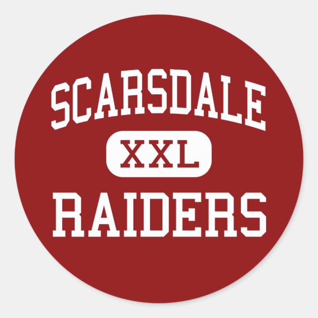 Pegatina Redonda Scarsdale - Raiders - High - Scarsdale New York (Anverso)