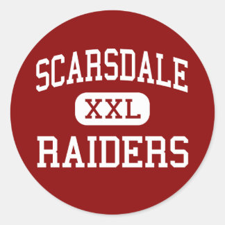 Pegatina Redonda Scarsdale - Raiders - High - Scarsdale New York