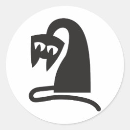 Pegatina Redonda Scary Cat