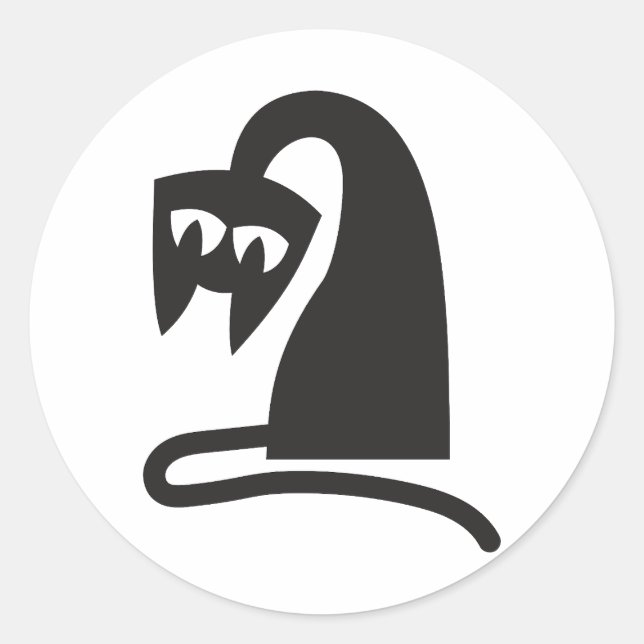 Pegatina Redonda Scary Cat (Anverso)