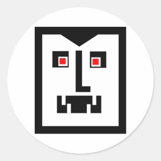 Pegatina Redonda Scary Cyborg Vampiro Bot