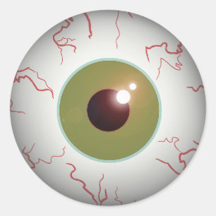 Pegatina Redonda Scary Eyeball Eye Ball Halloween