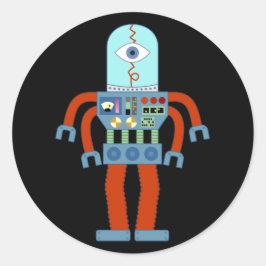 Pegatina Redonda Scary Eyeball Robot
