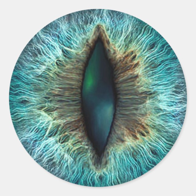 Pegatina Redonda Scary Halloween Dragon Eyeball (Anverso)