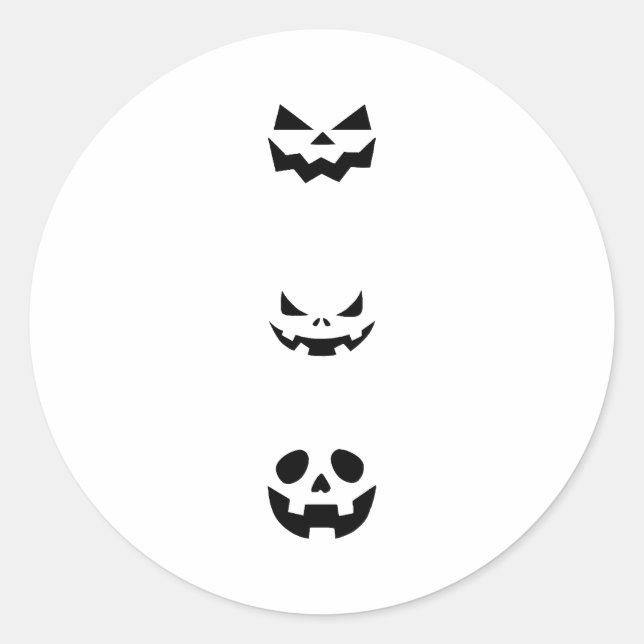 Pegatina Redonda Scary Halloween Faces (Anverso)