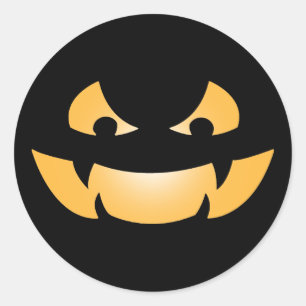 Pegatina Redonda Scary Halloween Jack O' Lantern