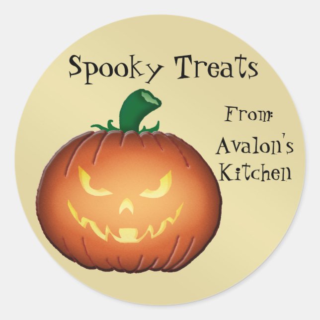 Pegatina Redonda Scary Jack O Lantern Halloween Pegatinas de última (Anverso)