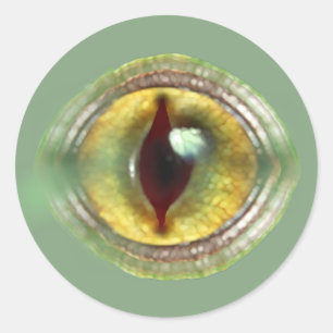 Pegatina Redonda Scary Lizard Reptis Dragon Dinosaur Monster Eye