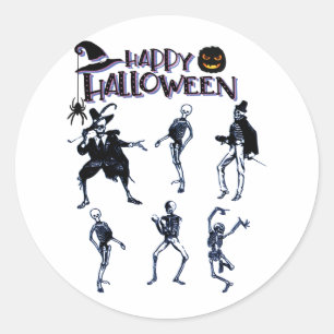 Pegatina Redonda Scary Skeletons Fiesta