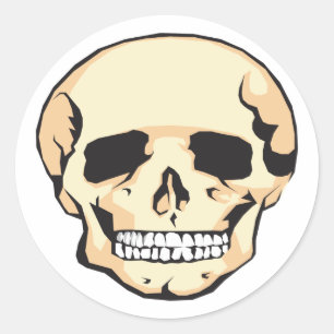 Pegatina Redonda Scary Skull