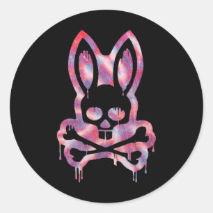 Pegatina Redonda Scary Skull Y Crossbone D Rabbit Horror Bunny H