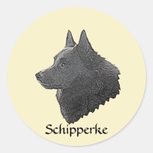 Pegatina Redonda Schipperke
