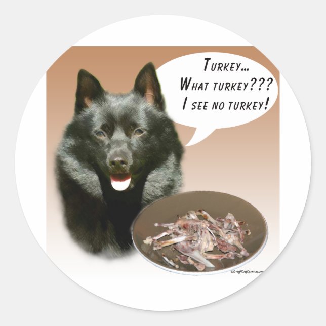Pegatina Redonda Schipperke Turkey (Anverso)