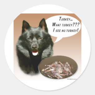 Pegatina Redonda Schipperke Turkey