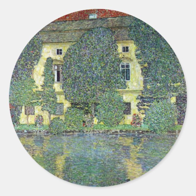 Pegatina Redonda Schloss Kammer sobre el tema III de Gustav Klimt (Anverso)