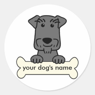 Pegatina Redonda Schnauzer en miniatura personalizada