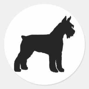Pegatina Redonda Schnauzer gigante (negro)