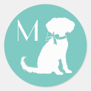 Pegatina Redonda Schnoodle Dog Puppy
