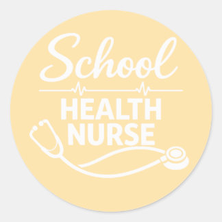 Pegatina Redonda School Health Nurse Medical Sticker