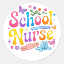 Pegatina Redonda School Nurse Stickers