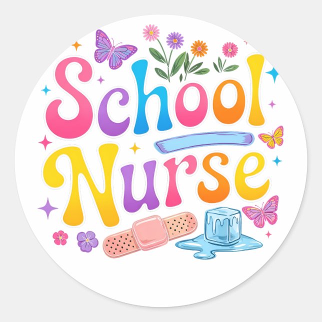 Pegatina Redonda School Nurse Stickers (Anverso)